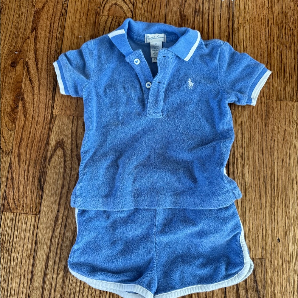 Kids Blue Polo Shirt and Shorts Set